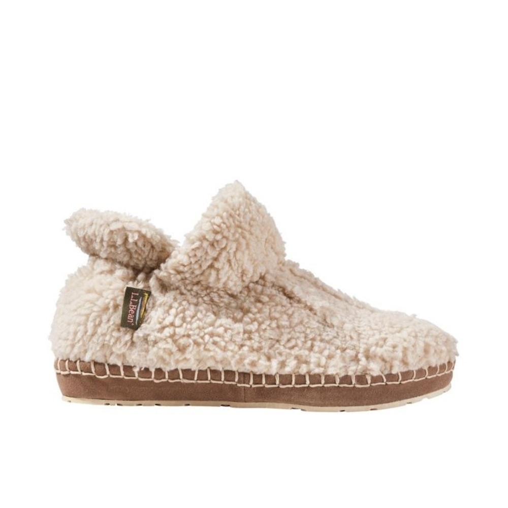 L.L. Bean Cream Sherpa Slip-On Slippers